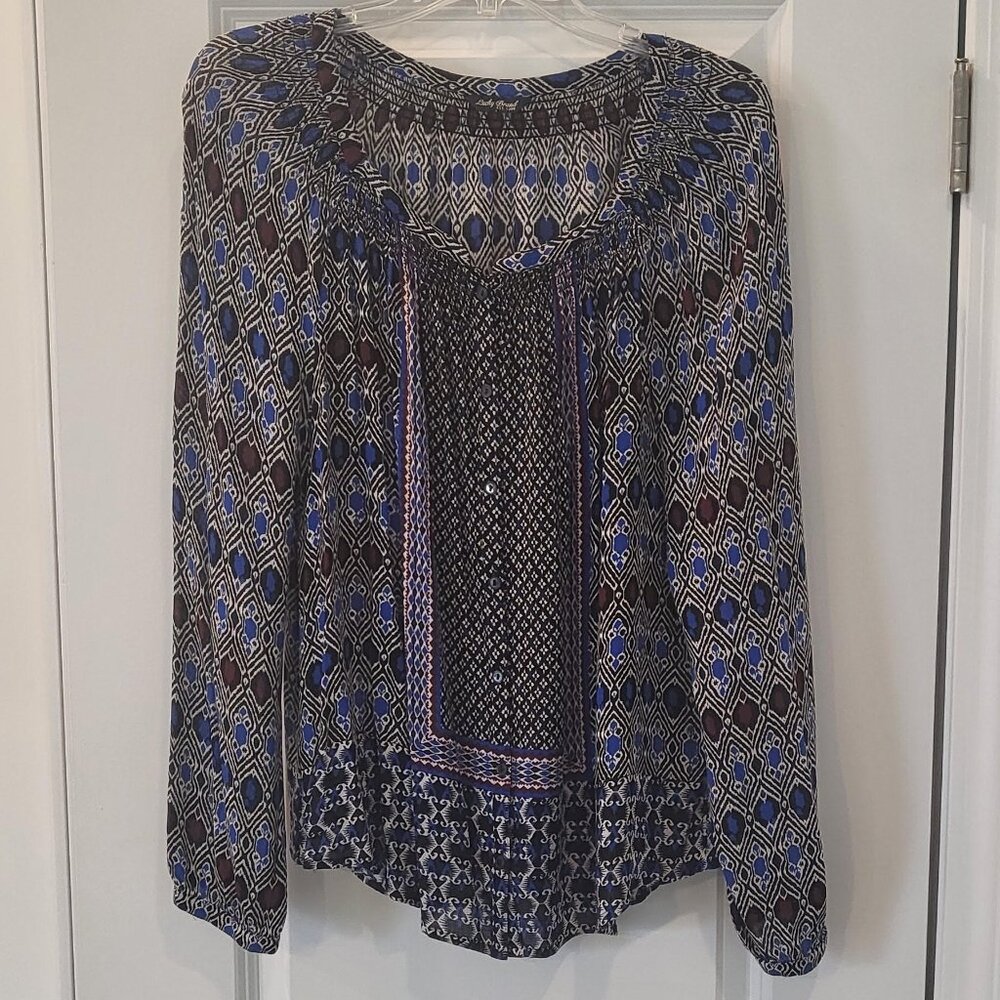 LUCKY BRAND LOOSE FIT TUNIC TOP BLOUSE LARGE